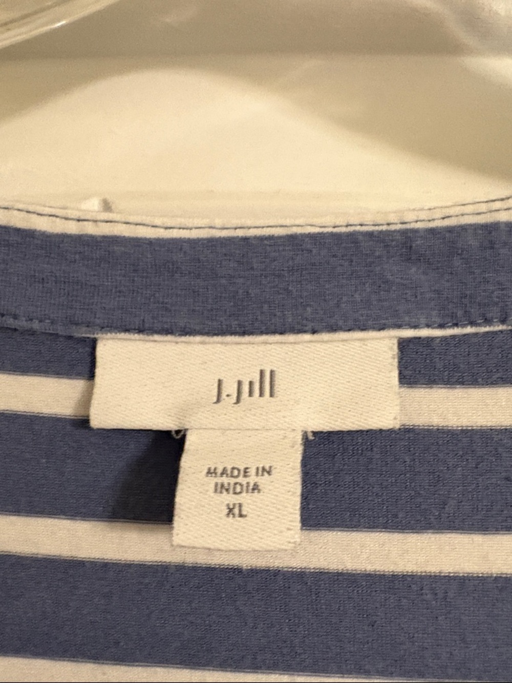 J. Jill Navy and White Striped Shirt